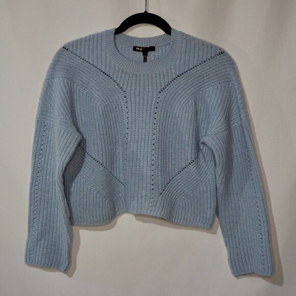 Maje Wool Blend Blue Crop Sweater Size FR 1 (Small) - Picture 5 of 15